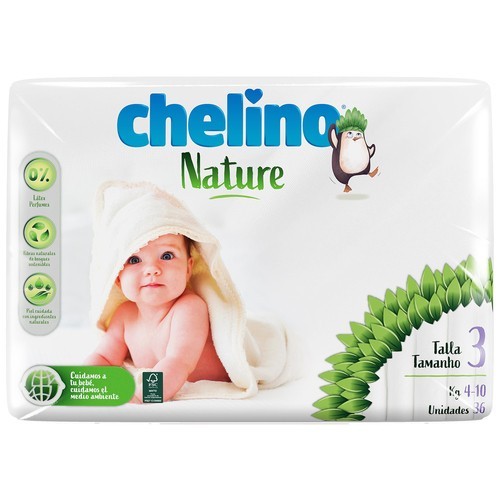 Pañales Chelino Ecológicos Talla 3 4-10Kg 36u